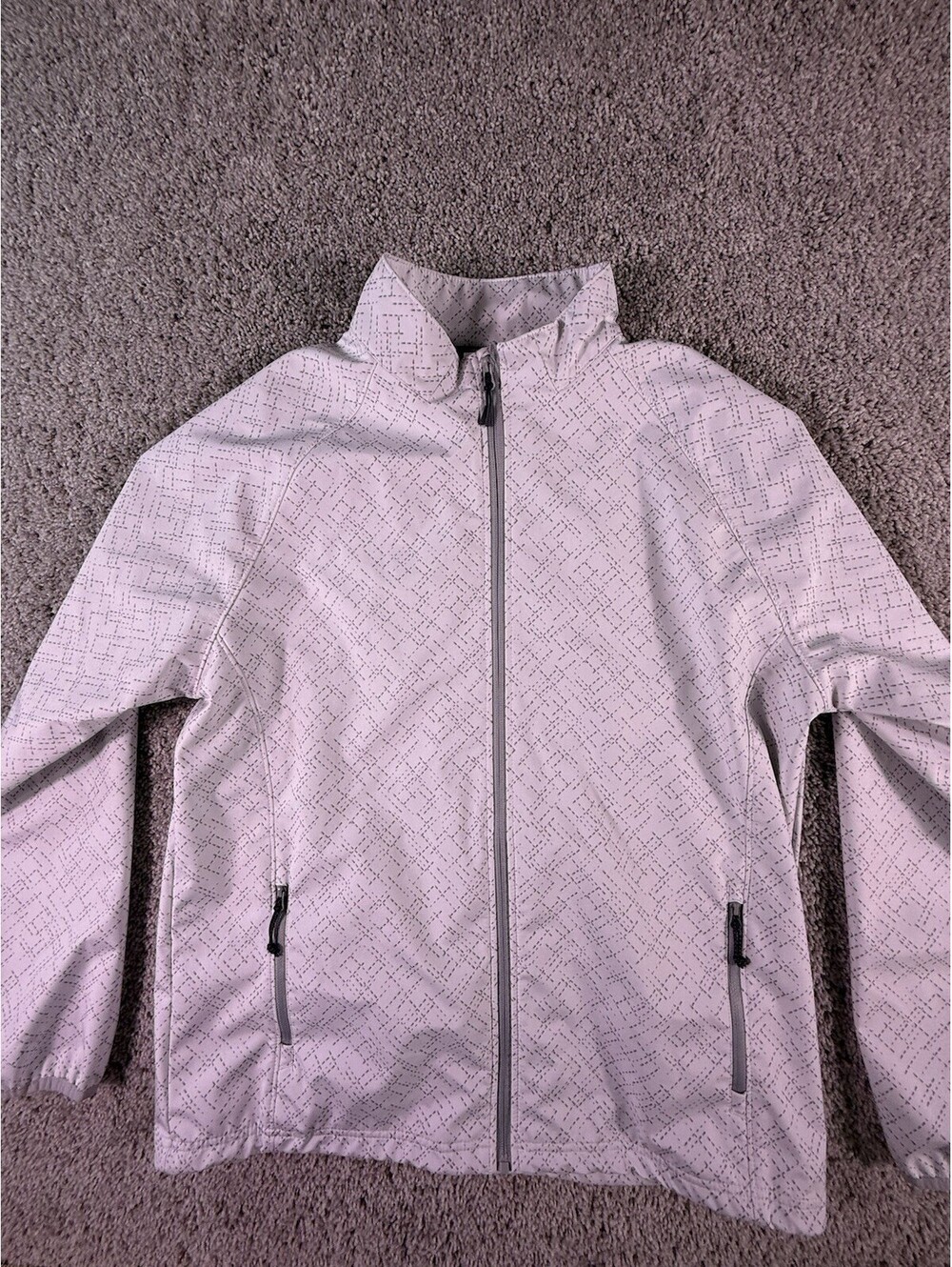 Halloway Men’s Golf Full Zip White And Gray Size Large